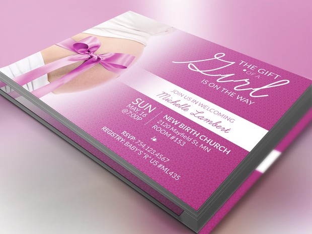 Baby Shower Invitation Template - Photoshop