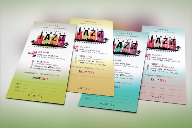 Reggae Jazz Ticket Template