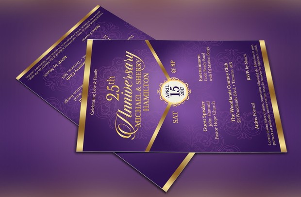 lavender anniversary gala flyer template