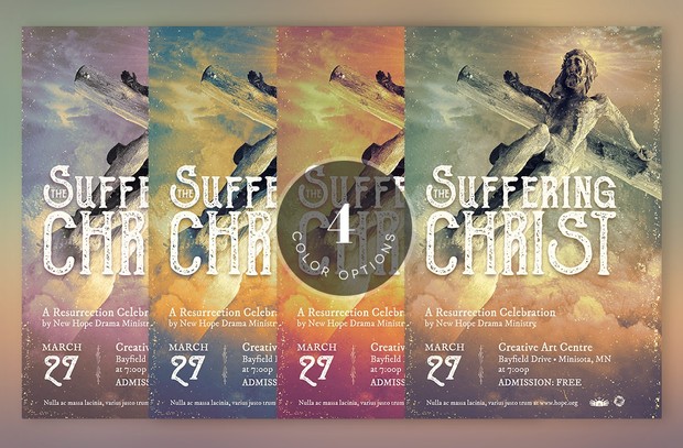 Christ Suffering Easter Flyer Template