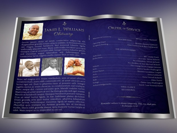 Dignity Funeral Program Photoshop Template