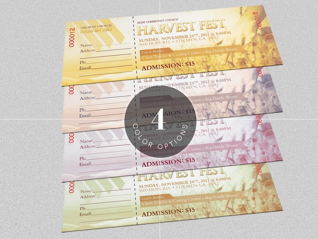 Harvest Festival Concert Ticket Template