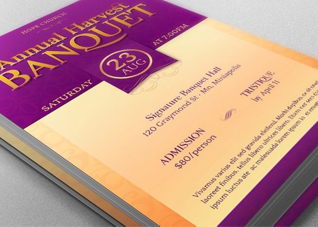 Church Harvest Banquet Flyer Template