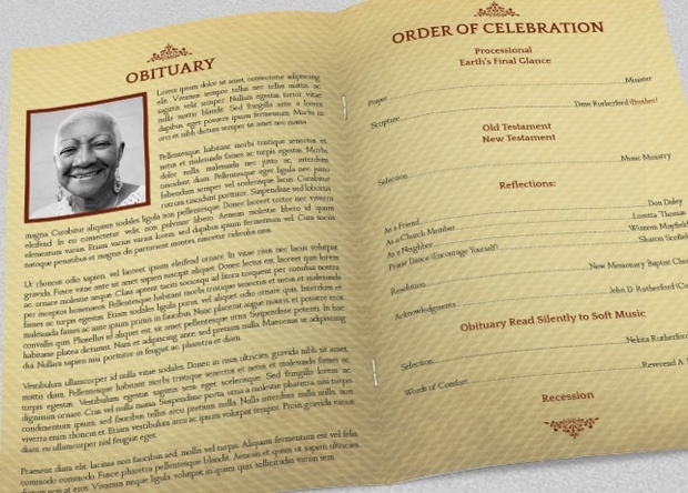 Home Going Funeral Program Template