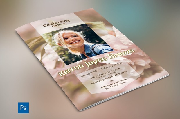Adventure Small Funeral Program Template