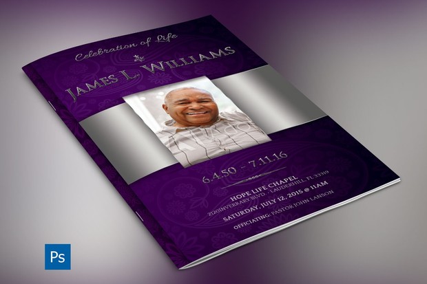 Lavender Dignity Funeral Program Template