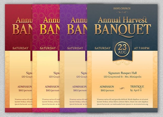 Church Harvest Banquet Flyer Template