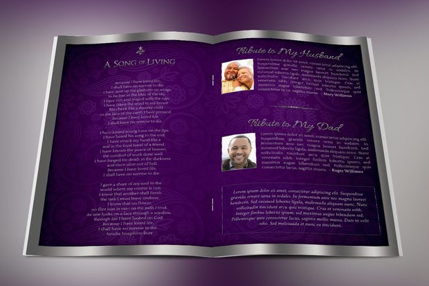 Lavender Dignity Funeral Program Template