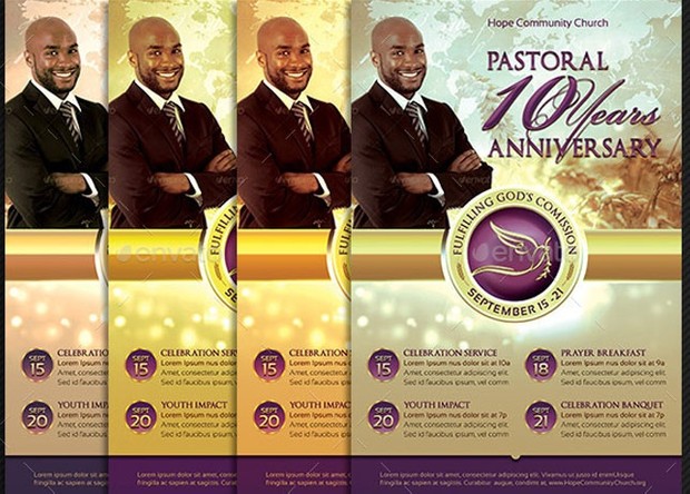 Clergy Anniversary Flyer Template