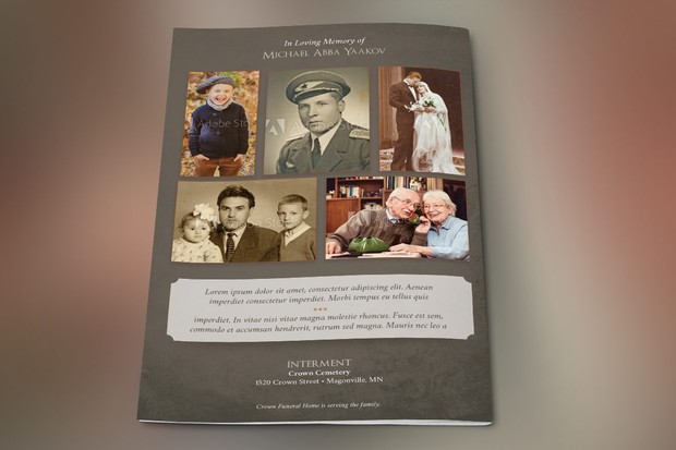 Retro Funeral Program Publisher Word Template