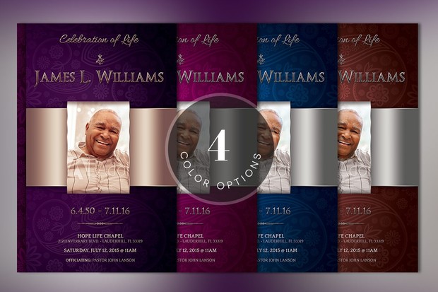 Lavender Dignity Funeral Program Template