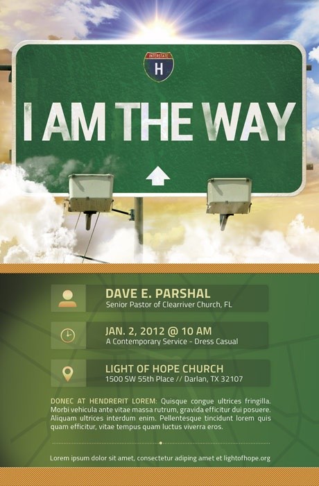 I Am The Way Church Postcard Template