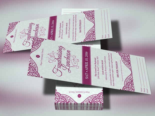 Luncheon Ticket Photoshop Template