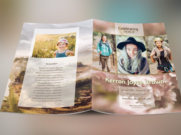 Adventure Large Funeral Program Template