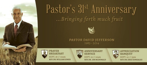 Pastor Anniversary Banner Template - Harvest