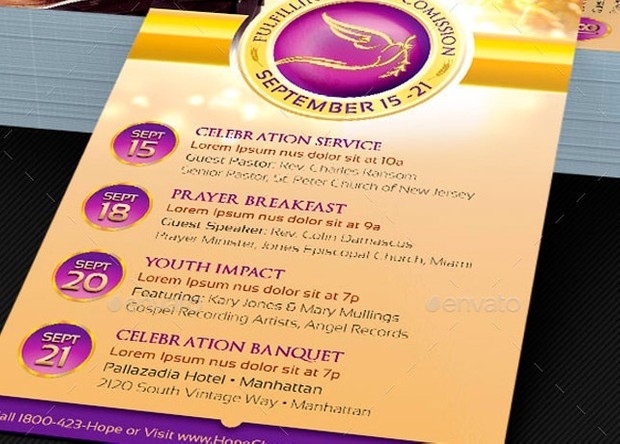 Clergy Anniversary Rack Card Template