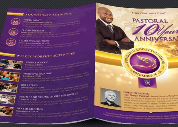 Clergy Anniversary Service Program Template