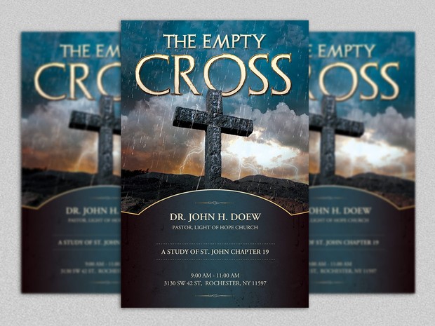 Empty Cross Flyer Template