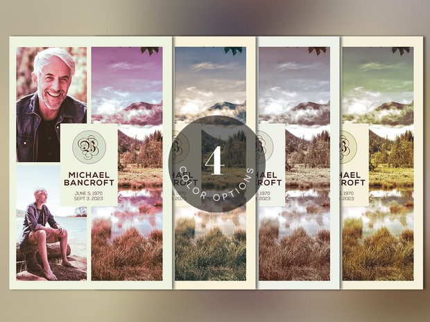 Nature Funeral Program Photoshop Template v2