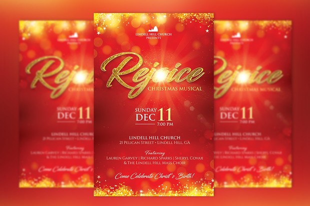 Rejoice Christmas Flyer Poster Template