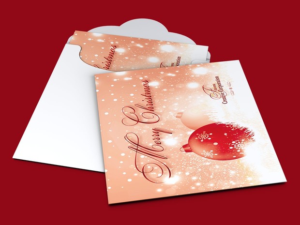 Merry Christmas Greeting Card Template V2