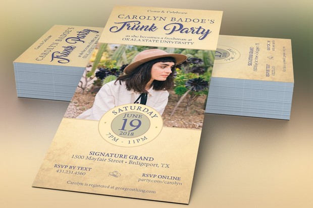 Retro Trunk Party Flyer Template