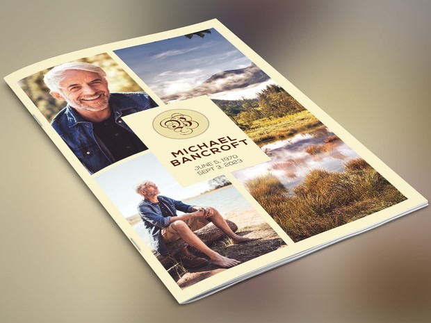 Nature Funeral Program Publisher Template