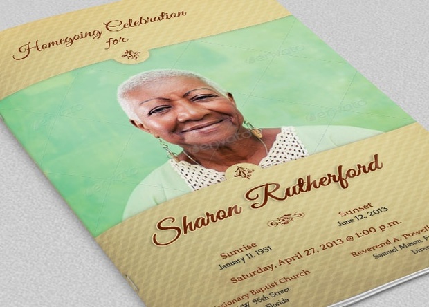 Home Going Funeral Program Template