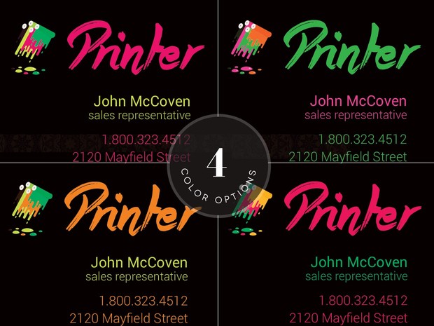 Printer Business Card Template