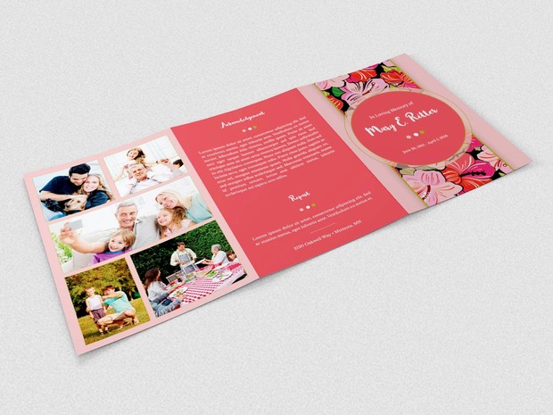 Hibiscus A5 Tri-Fold Funeral Program