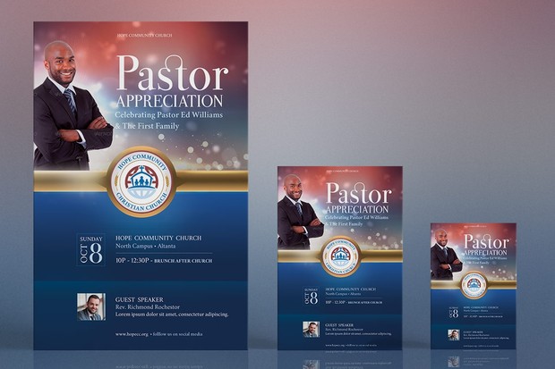 Hope Pastor Appreciation Flyer Poster Template