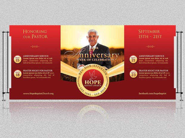 Pastor Anniversary Banner Template