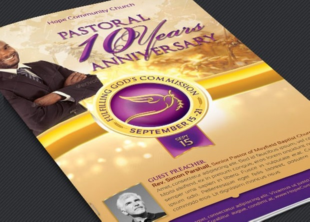 Clergy Anniversary Service Program Template