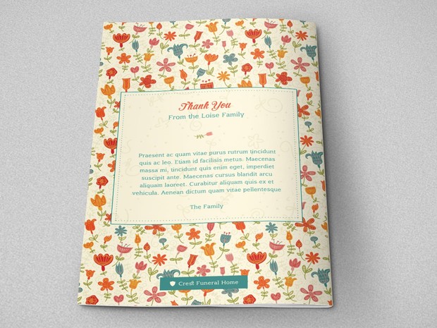 Floral Glory Funeral Program