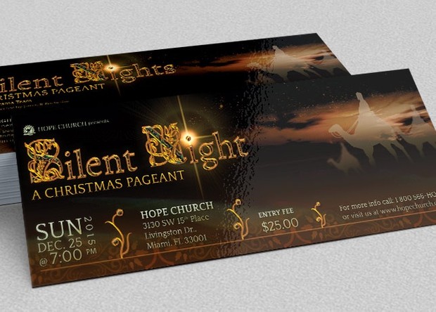 Silent Night Christmas Flyer Template