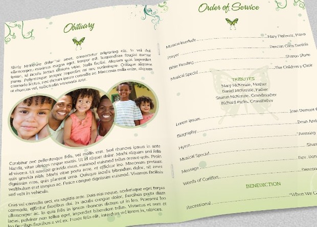 Princess Funeral Program Photoshop Template