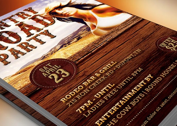 Country Road Party Flyer Template