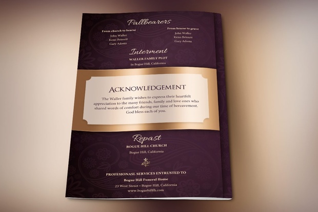 Vintage Lavender Dignity Funeral Program Publisher Template