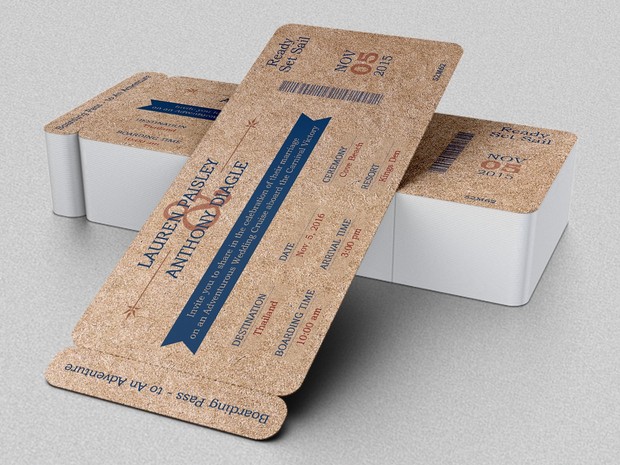 Wedding Adventure Boarding Pass Invitation Template