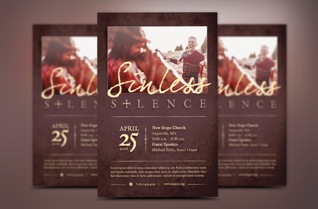 Sinless Silence Church Flyer Template