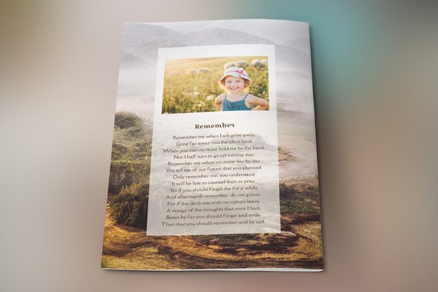Adventure Small Funeral Program Template