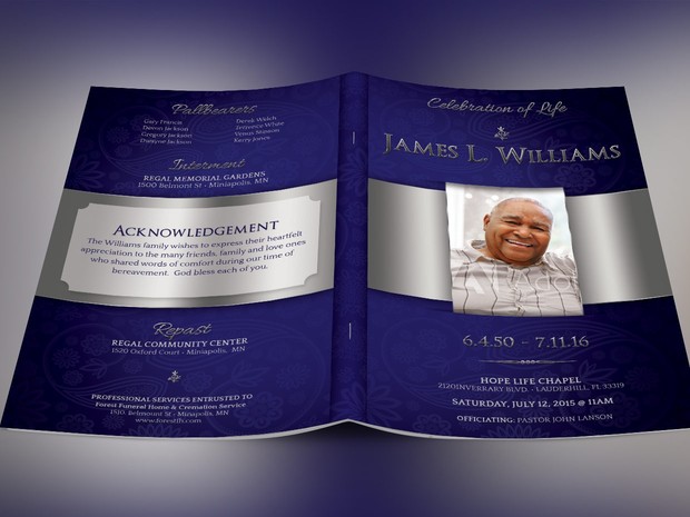 Dignity Funeral Program Photoshop Template
