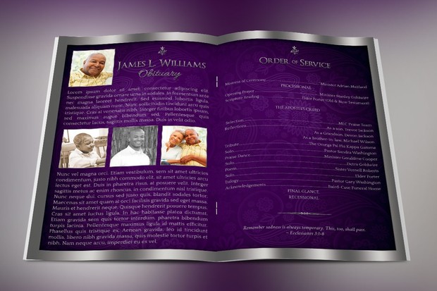 Lavender Dignity Funeral Program Template