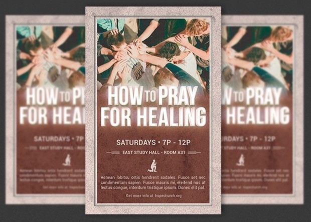 Prayer for Healing Church Flyer Template