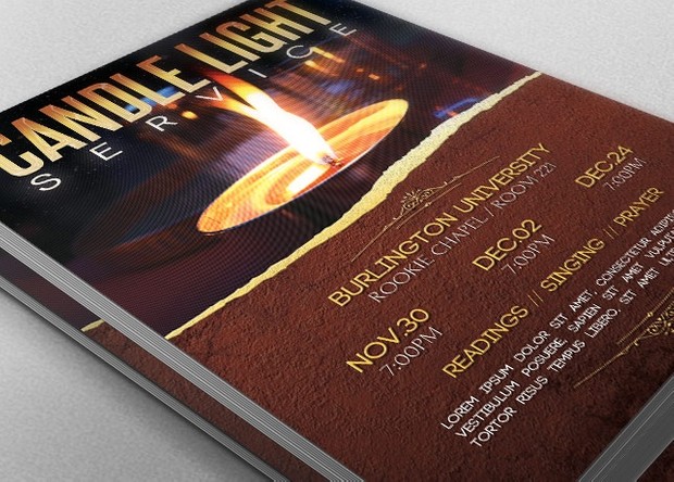 Candle Light Service Flyer Template