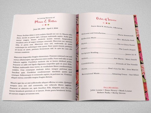 Hibiscus Bi-Fold Funeral Program