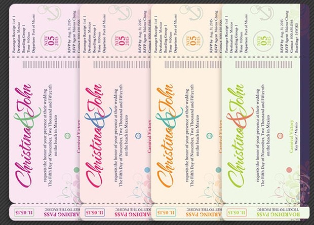 Wedding Pacific Boarding Pass Invitation Template