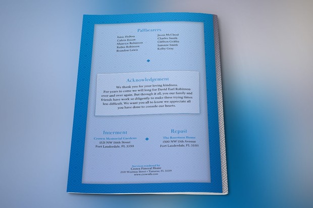 Blue Diamond Funeral Program Template