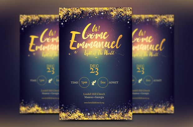 Emmanuel Christmas Cantata Flyer Template
