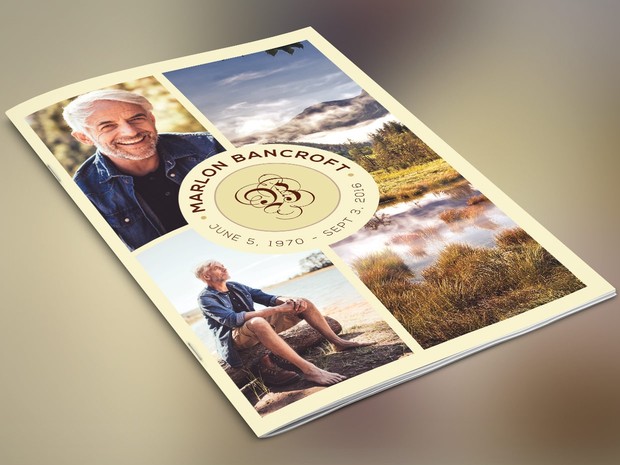 Nature Funeral Program Photoshop Template v1